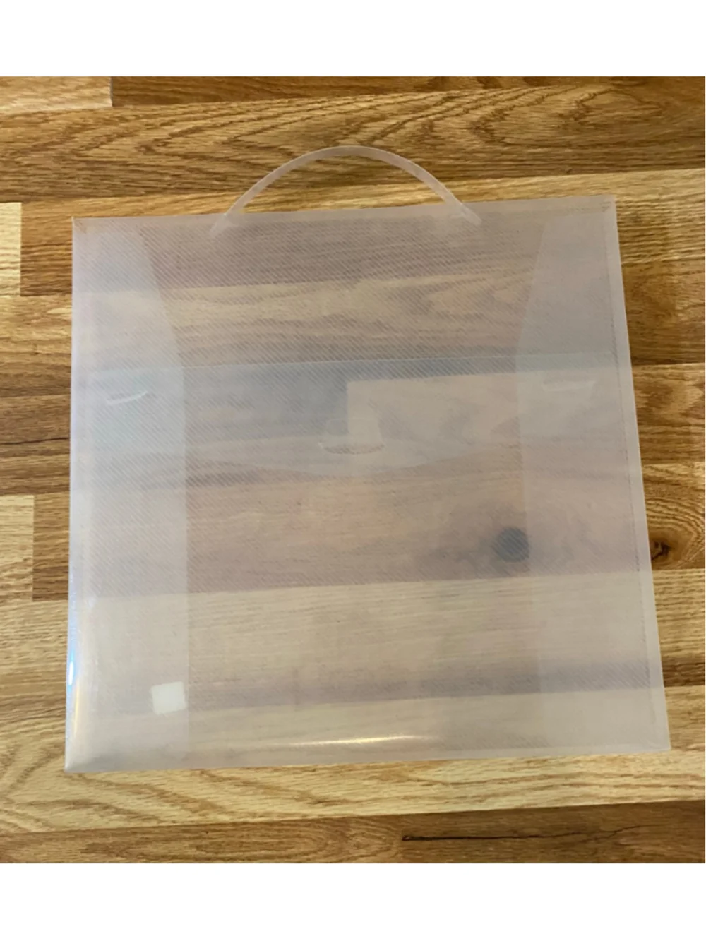 (2)Unbranded Clear Plastic Document Folder with Handle, 12.5” X 12.5”